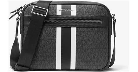 MICHAEL KORS Hudson Logo Stripe Messenger/camera Bag